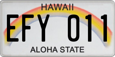 HI license plate EFY011