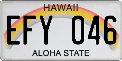 HI license plate EFY046