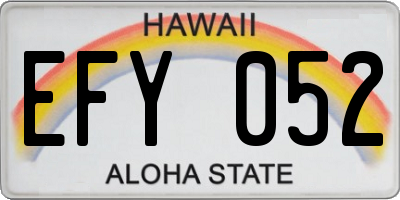 HI license plate EFY052
