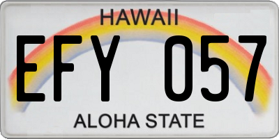 HI license plate EFY057