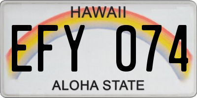 HI license plate EFY074