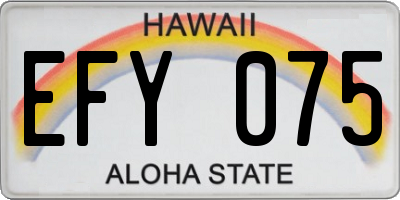 HI license plate EFY075