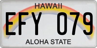 HI license plate EFY079