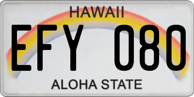 HI license plate EFY080