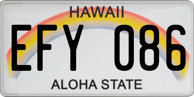 HI license plate EFY086