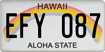 HI license plate EFY087