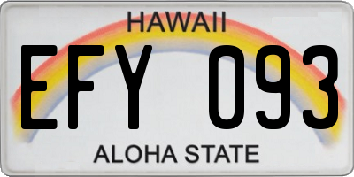 HI license plate EFY093