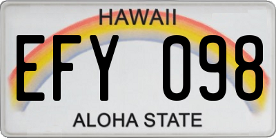 HI license plate EFY098
