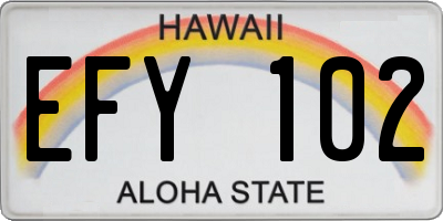 HI license plate EFY102