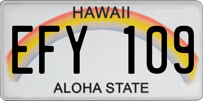 HI license plate EFY109