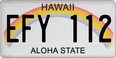 HI license plate EFY112