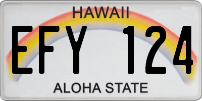 HI license plate EFY124