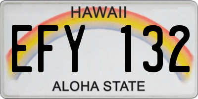 HI license plate EFY132