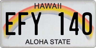 HI license plate EFY140