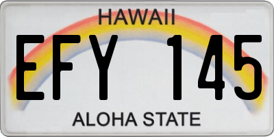 HI license plate EFY145
