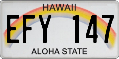 HI license plate EFY147