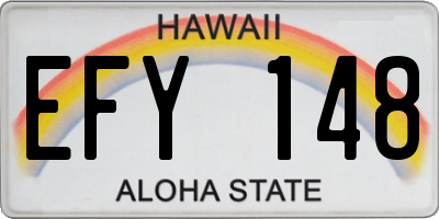 HI license plate EFY148