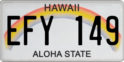 HI license plate EFY149