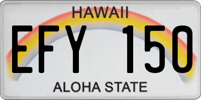 HI license plate EFY150