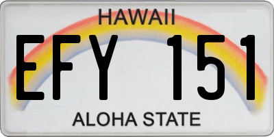 HI license plate EFY151