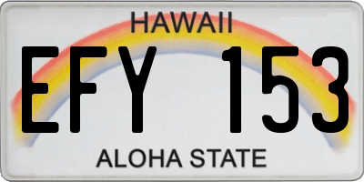 HI license plate EFY153