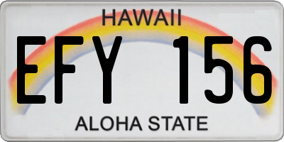 HI license plate EFY156