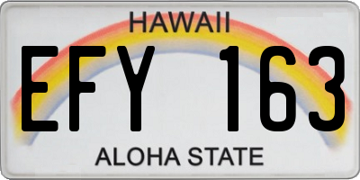 HI license plate EFY163