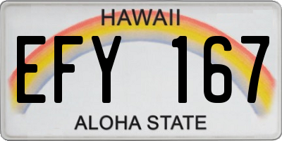 HI license plate EFY167