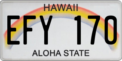 HI license plate EFY170