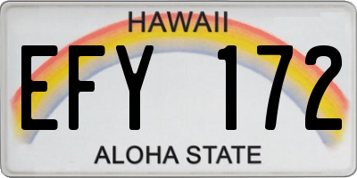 HI license plate EFY172