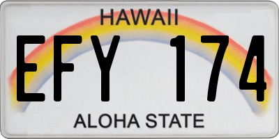 HI license plate EFY174