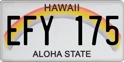 HI license plate EFY175