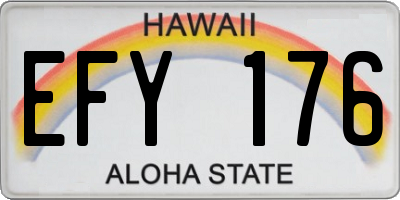HI license plate EFY176