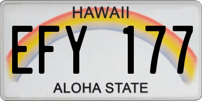 HI license plate EFY177