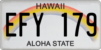 HI license plate EFY179