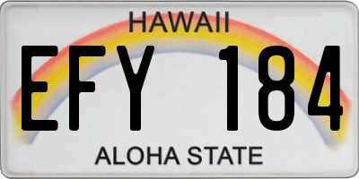 HI license plate EFY184