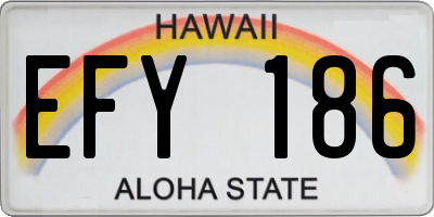 HI license plate EFY186