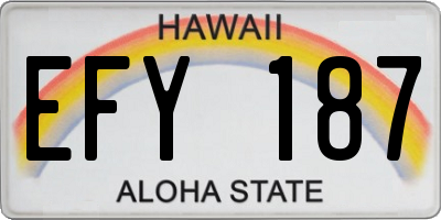 HI license plate EFY187