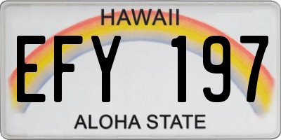 HI license plate EFY197