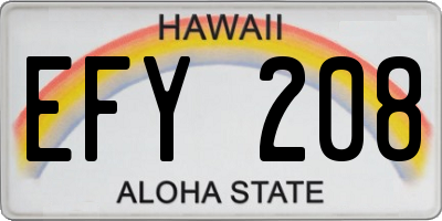 HI license plate EFY208