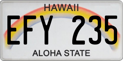 HI license plate EFY235