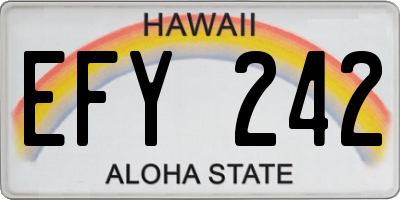 HI license plate EFY242