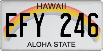 HI license plate EFY246