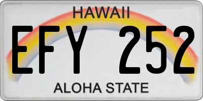 HI license plate EFY252