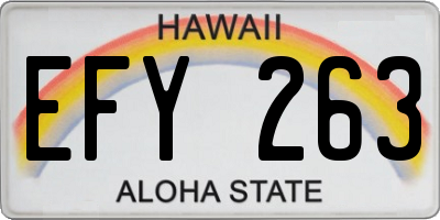 HI license plate EFY263