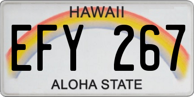 HI license plate EFY267