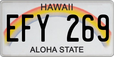 HI license plate EFY269