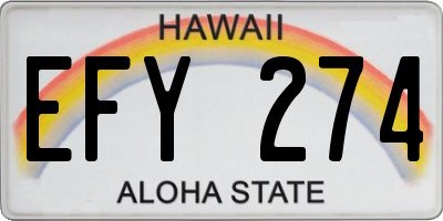 HI license plate EFY274
