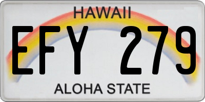 HI license plate EFY279