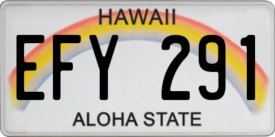 HI license plate EFY291